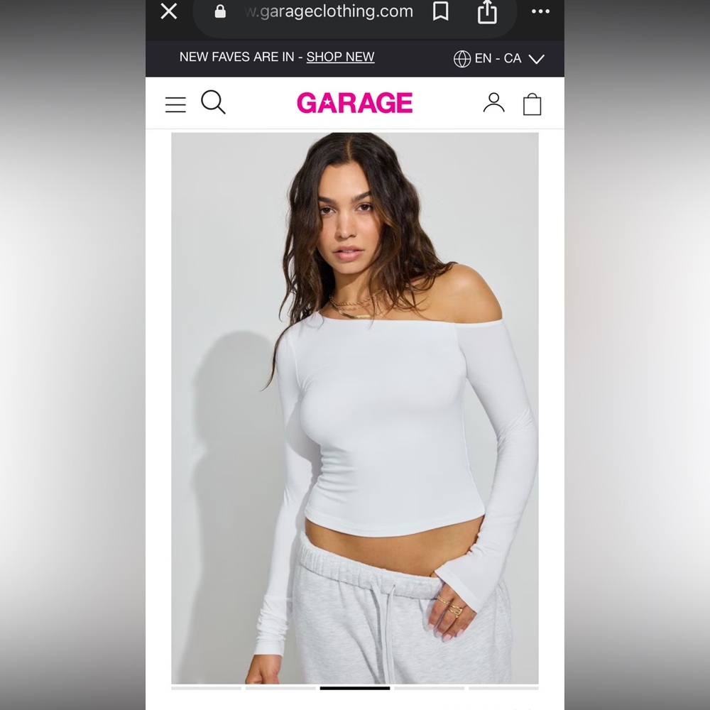 GARAGE White Off-Shoulder Top